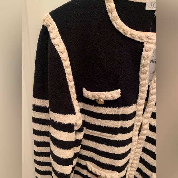 J. Crew Odette sweater lady jacket in striped bouclé NEW Size large RARE - Picture 9 of 15